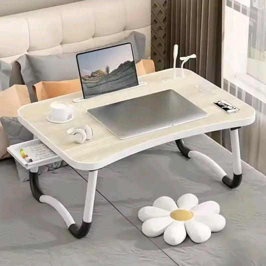 Ergonomic Foldable Laptop Desk with USB Fan and LED Light