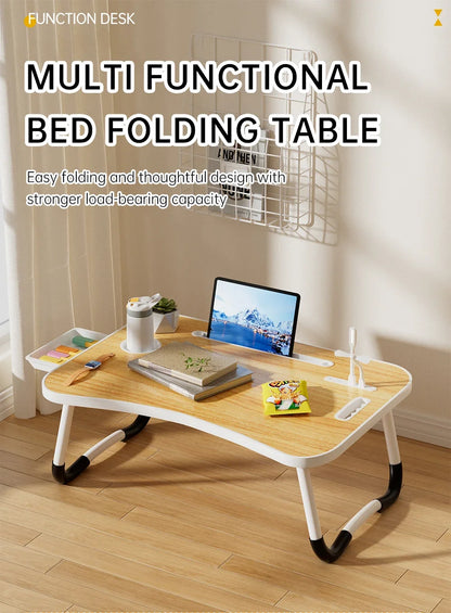 Ergonomic Foldable Laptop Desk with USB Fan and LED Light