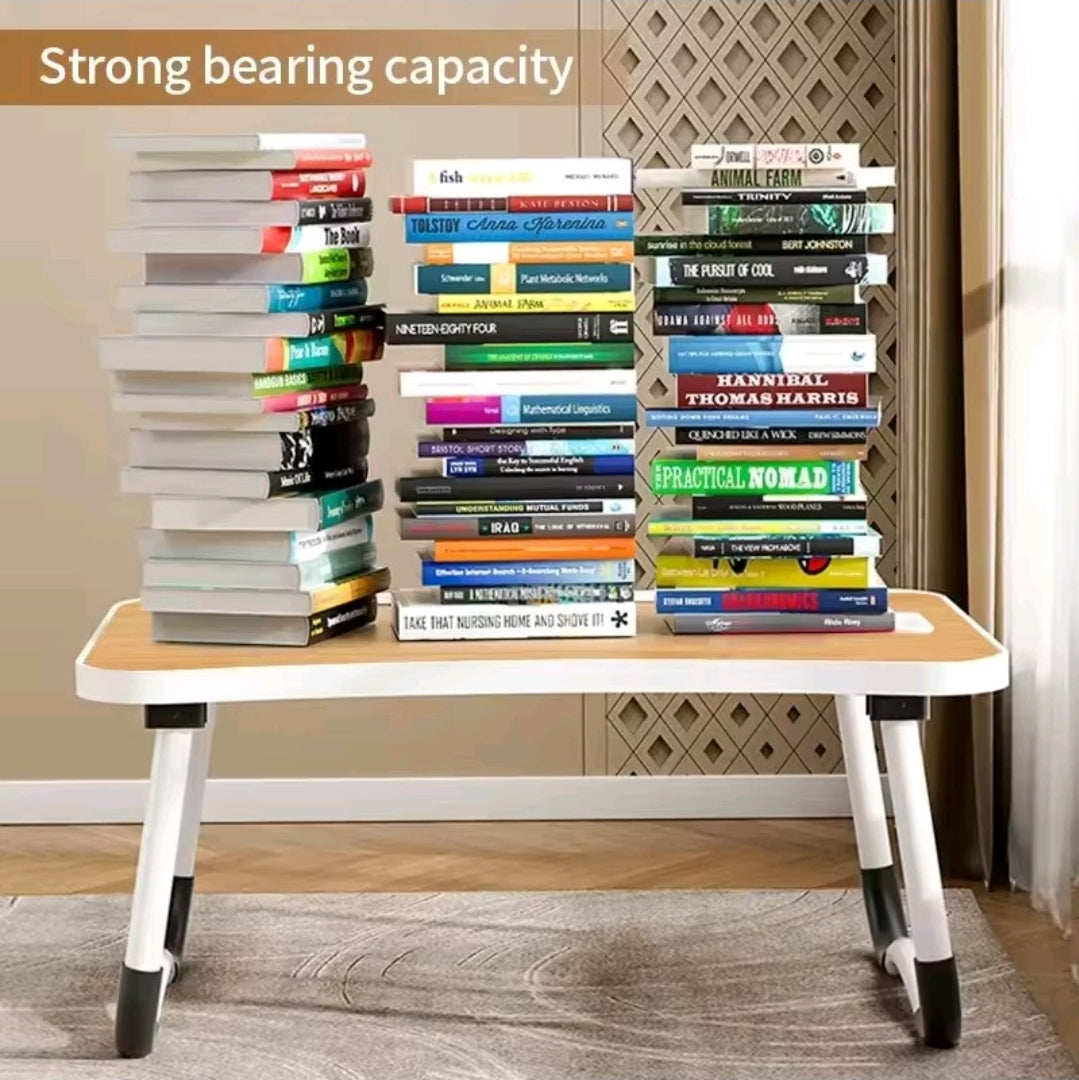 Ergonomic Foldable Laptop Desk with USB Fan and LED Light