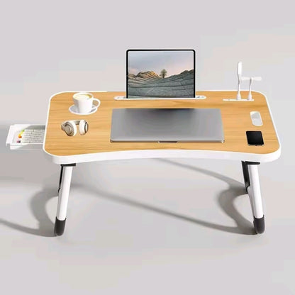 Ergonomic Foldable Laptop Desk with USB Fan and LED Light